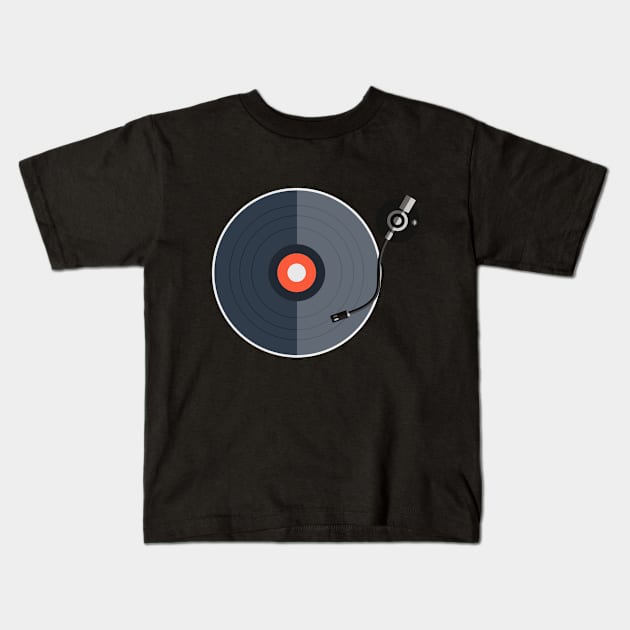 Vinyl on player Kids T-Shirt by LittleBoxOfLyrics